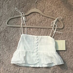 Sabo Skirt White Buttoned Ruffle Camisole